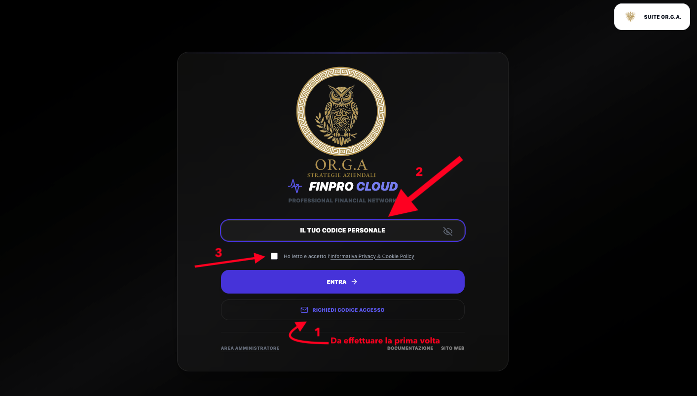 Schermata di Login